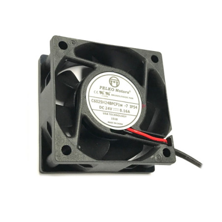 C6025H24BPCP1W-7   Ventola assiale 60 X 60 X 25  24Vdc   6300RPM   26,50 CMF  rotazione su cuscinetti Connessione  Cavo due poli