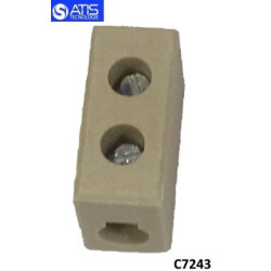C7243  Morsetto in steatite  31 x 14 x 22,4 mm per alte temperature 300°C  Unip  30A  250V Sez  cavo max 6mmq