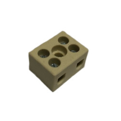 C7244   Morsetto steatite 18 x 23 x 14 mm per alte temperature 300°C bipolare 6A Sezione cavo max 6 mmq