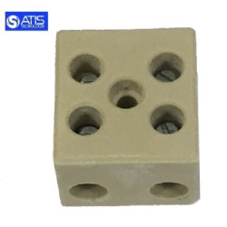 C7245    Morsetto steatite  alte temperature 300° 25x22x20 mm 10A bipolare  Sezione cavo 1  2,5mmq