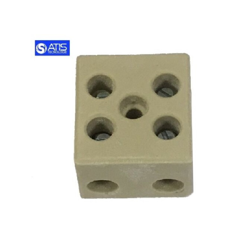 C7245    Morsetto steatite  alte temperature 300° 25x22x20 mm 10A bipolare  Sezione cavo 1  2,5mmq