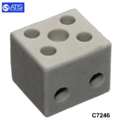 C7246   Morsetto steatite alte temperature 300° 26 x 24 x 20 mm 20A bipolare Sezione cavo 1  6 mmq