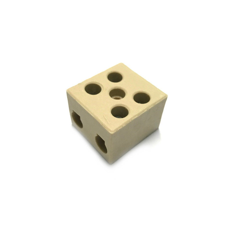 C7247  Morsetto  steatite 30x23x32,5mm per alte temperature 300°C  30A bipolare sez 16mmq