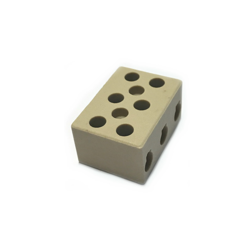 C7251 Morsetto  steatite 45x23x32,5mm per alte temperature 300°C  30A tripolare sez 16mmq