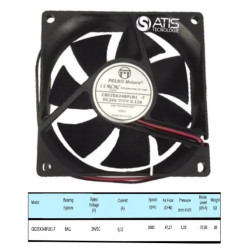 C8025X24BPLB1-7  Ventola Assiale  con cuscinetti 80x80x25mm 24Vdc3600 RPM  80,36 m³/h