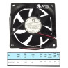 C8025X24BPLB1-7  Ventola Assiale  con cuscinetti 80x80x25mm 24Vdc3600 RPM  80,36 m³/h