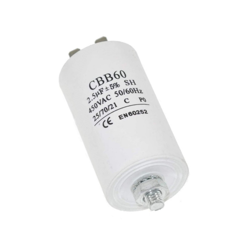 CBB60E-2.5-450   Condensatore per motori in regime 2,5uF  450V  Ø30x60mm