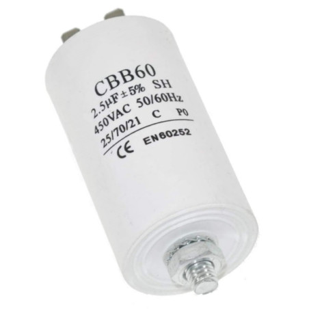 CBB60E-2.5-450   Condensatore per motori in regime 2,5uF  450V  Ø30x60mm
