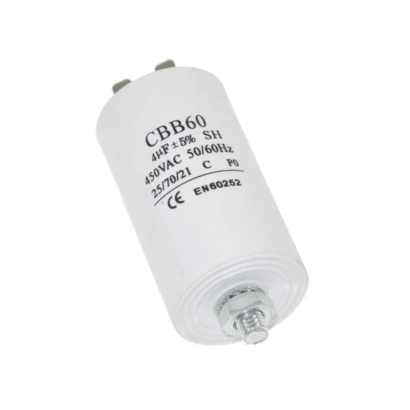 CBB60E-4-450  Condensatore per motori in regime 4uF  450V  Ø35x65mm
