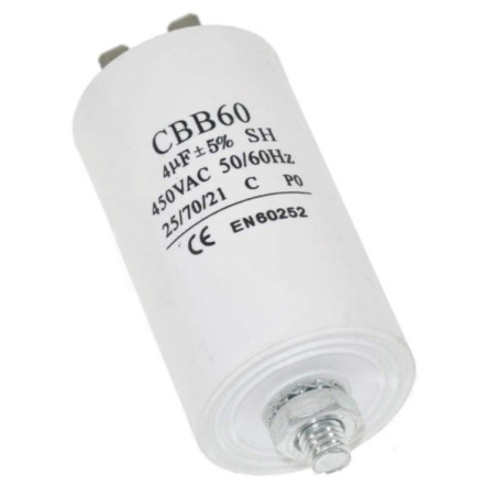 CBB60E-4-450  Condensatore per motori in regime 4uF  450V  Ø35x65mm
