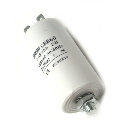 CBB60E-8-450   Condensatore per motori in regime 8uF  450V  Ø35x65mm