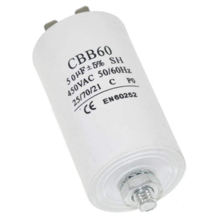 CBB60E50450  Condensatore per motori in regime 50uF  450V Ø50x106mm