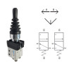 ECP1512  Joystick 2 posiz  A B mantenute serie metallo H 79 mm   IP65 pneumatico 3/2vie NC  attacchi  tubo D 4