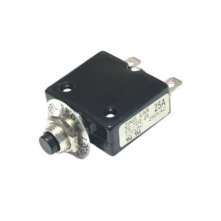 F700H25  Interruttori  Disgiuntori termici ripristinabili   25A 250VAC 50VDC Fissaggio a pannello M11x p 1  0