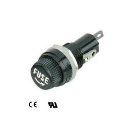 FH-043  Portafusibile  tappo a vite in resina fenolica per fusibili  d 5x20 mmPortata 10A 250V  Contatti nichelati terminali a s