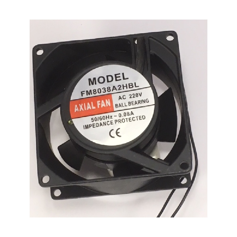 FM8038A2HBL Ventola Assiale 80X80 X 38 con cuscinetto 220VAC  2400Rpm  44m3 h