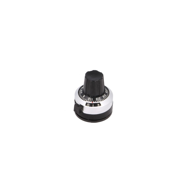 GP3-6.35-22X24  Manopola di precisione con il contatore  10 giri   Diam asse 6,35mm