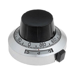 GP3-6.35-46  Manopola di precisione in metallo D 46mm con il contatore  Diam asse 6,35mm