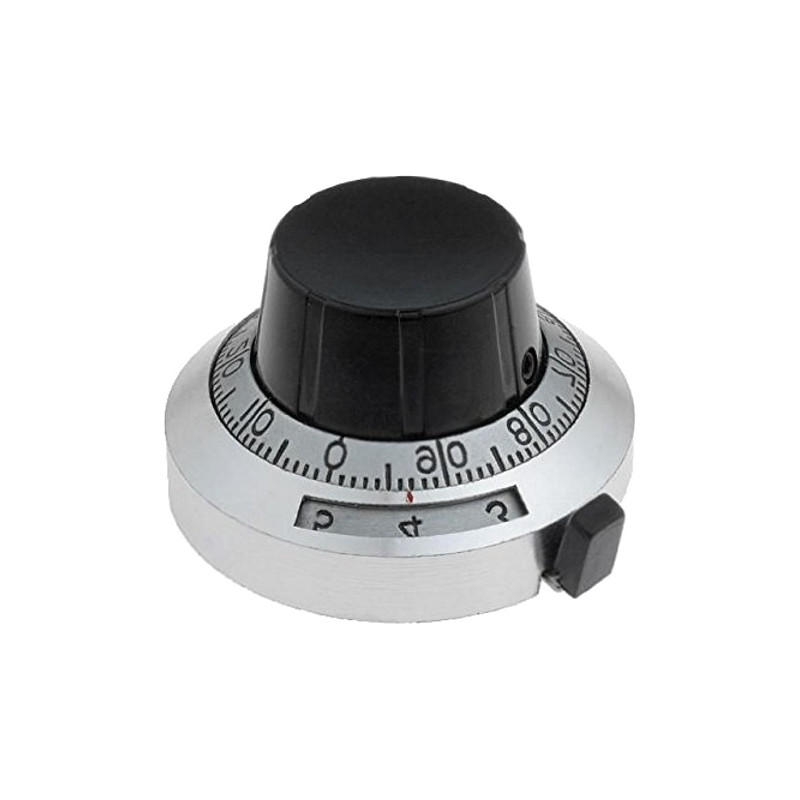 GP3-6.35-46  Manopola di precisione in metallo D 46mm con il contatore  Diam asse 6,35mm