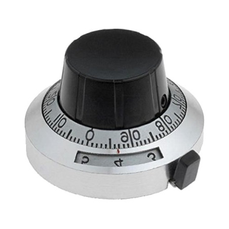 GP3-6.35-46  Manopola di precisione in metallo D 46mm con il contatore  Diam asse 6,35mm
