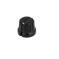 GWB15BK  Pomello con la flangia in  bachelite Diam asse 6,35mm D 17x15,6mm