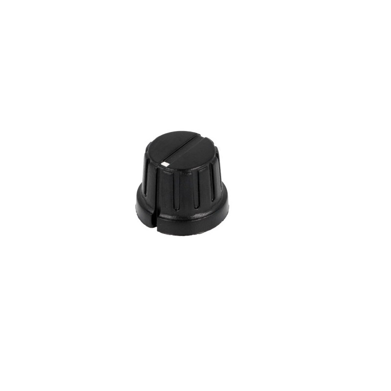 GWB15BK  Pomello con la flangia in  bachelite Diam asse 6,35mm D 17x15,6mm