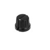 GWB15BK  Pomello con la flangia in  bachelite Diam asse 6,35mm D 17x15,6mm