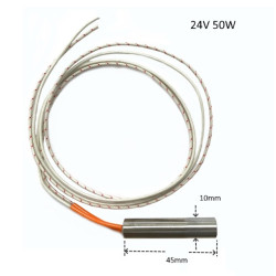 HD10452450  Riscaldatore a cartuccia  D 10 X  L 45 mm  24V 50W LC  500 mm