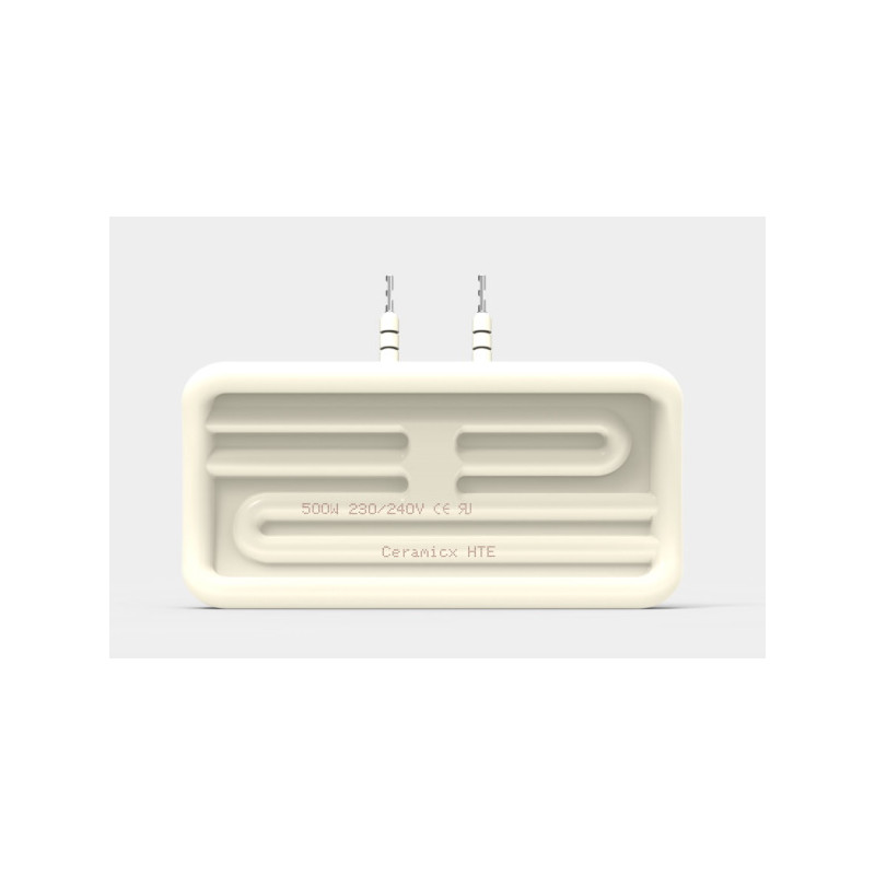 HTE-500W-230V   Irradiatore  infrarossi in ceramica HTE Dim.122X60  Curvo  500W  230V colleg  cavi Lc 100 mm