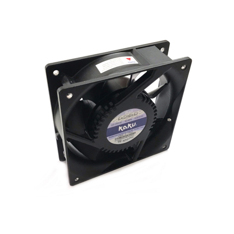 KA1238XA2  Ventola assiale 120 X 120 X 38 alim  220 240Vac 50 60Hz   2500 RPM  rotazione su cuscinetti  Connessione  fasto 2,8 m