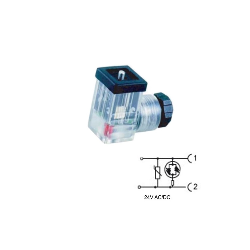 KD136V57T7   Connettore  P9,4  terminali a vite  presenza tensione LED rosso  e circuito VDR protezione  24 Vac dc