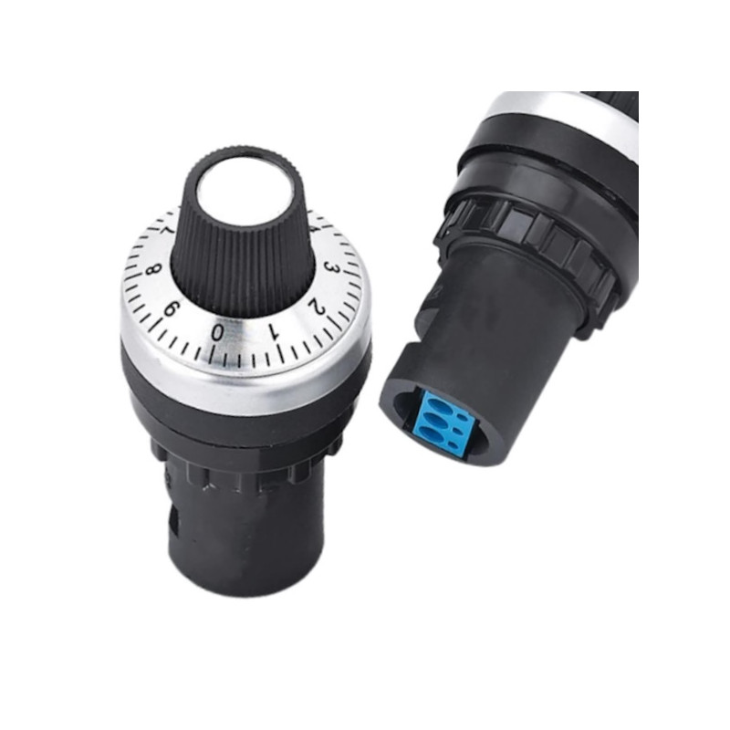 LA42DWQ-22-10K   Potenziometro da pannello  d  22mm  mono giro 10k ohm  0,5W  IP65