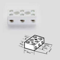 M245A4M  Morsetto steatite 33x16x18 mm  5 32A  450V  3 poli Sez  max cavo   4mmq