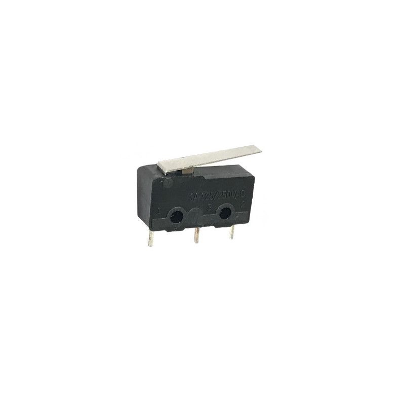 M6400  Micro swich miniatura 3A 250V contatti argentati  terminali a saldare  Leva piana  Pressione di lavoro 35g