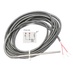 PT100B401003M   PT100  3 Fili  classe B   D 4mm  H 100 mm  cavo silicone 3 mt  con molla antipiega