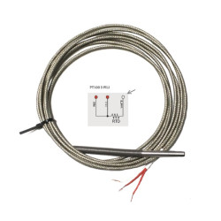PT100B6070A3   PT100  3 Fili  classe B D 6 mm H 70 mm Cavo TTS LC 3mtl STD Schermato