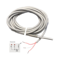 PT100B650B3   PT100 3 Fili classe B  D 6 mm  H 50 mm cavo Silicone LC 3mtl