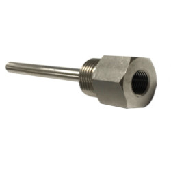 PT1B8100GD  Pozzetto AISI 316 D 8x100 mm att 1/2  Mx 1/4  F per sonda  D 6mmx100mm
