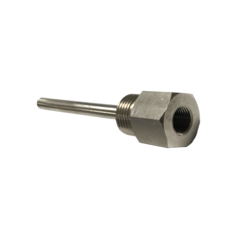 PT1B8100GD  Pozzetto AISI 316 D 8x100 mm att 1/2  Mx 1/4  F per sonda  D 6mmx100mm