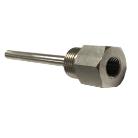 PT1B8100GD  Pozzetto AISI 316 D 8x100 mm att 1/2  Mx 1/4  F per sonda  D 6mmx100mm