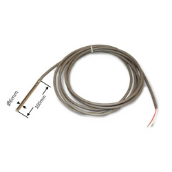 PTC1K60100B3  Sensore di temperatura  PTC1K  D 6mm  H 100 mm  Inox 304 cavo 3 mtl  Silicone.