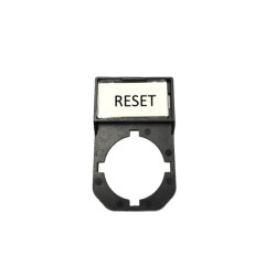 RESETLABEL  Targhetta per pulsante  D 22 con scritta   RESET