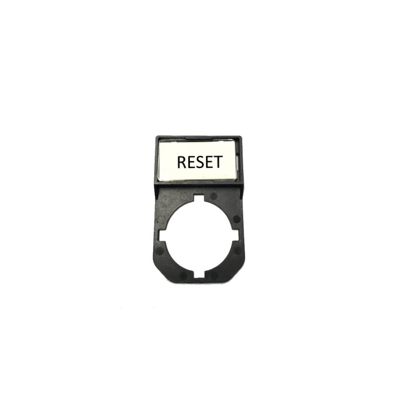 RESETLABEL  Targhetta per pulsante  D 22 con scritta   RESET