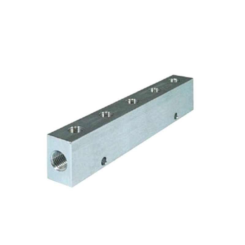RL1-5-1/8  Ripartitore alluminio a 2 entrate G 1/4   5 Uscite G 1/8