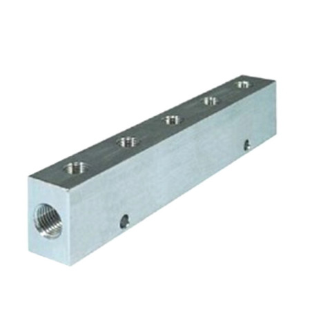RL1-5-1/8  Ripartitore alluminio a 2 entrate G 1/4   5 Uscite G 1/8