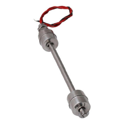 SF250D  Sensore a galleggiante di livello doppio segnale  in acciaio inox AISI 304  installazione verticale  H  250 mm  M10  con