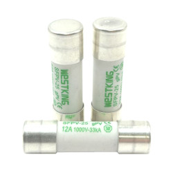 SFPV-25-12A/10  Fusibile rapido ceramica cilindrico 10x38 gPV 12A  DC1000V 33kAConfezione da 10 pcs