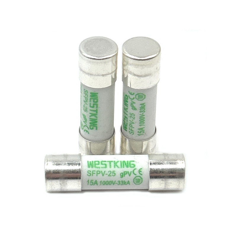 SFPV-25-15A/10  Fusibile rapido ceramica cilindrico 10x38 gPV 15A  DC1000V 33kAConfezione da 10 pcs