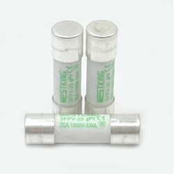 SFPV-25-20A/10  Fusibile rapido ceramica cilindrico 10x38 gPV 20A  DC1000V 33kAConfezione da 10 pcs