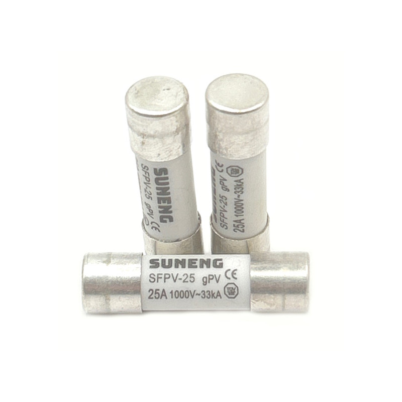 SFPV-25-25A/10  Fusibile rapido ceramica cilindrico 10x38 gPV 25A  DC1000V 33kAConfezione da 10 pcs